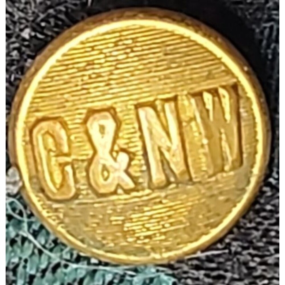 Vintage C&NW Brass Uniform Buttons Set of 3 Chicago North Western Railway